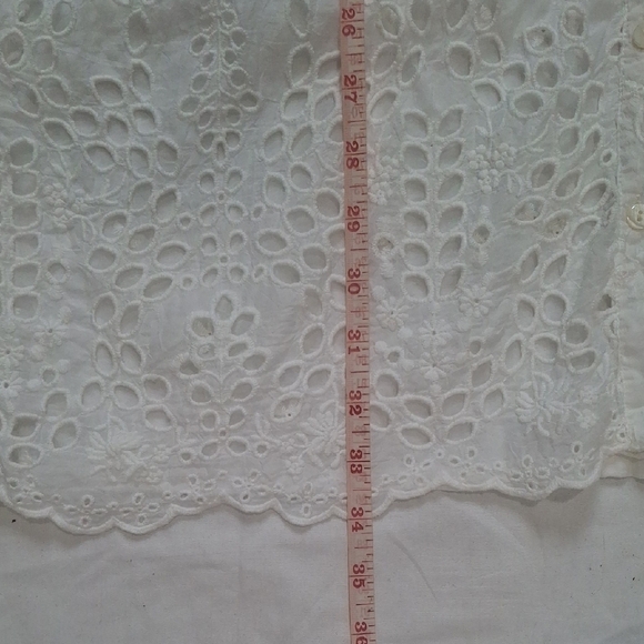 Johnny Was Wome's White Embellished Tunic with Mandarin Collar Size L - Picture 12 of 12